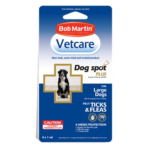 Bob Martin Vetcare Ticks & Fleas Spot Plus for Dogs
