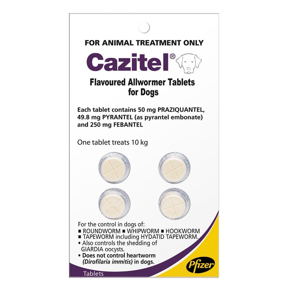 Cazitel Flavoured Allwormer For Dogs 10Kg (Purple) - 22lbs