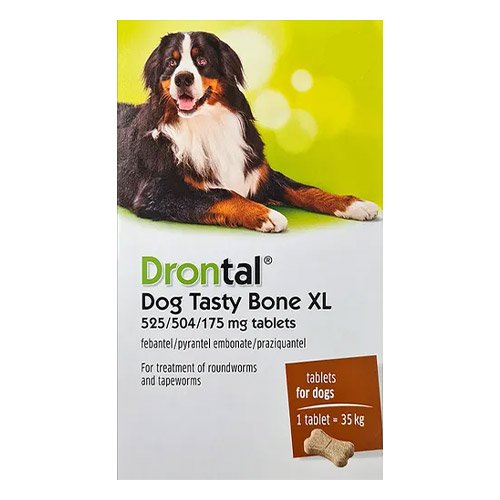 Drontal Chewables For Dogs Up To 35Kg (Red) - 77lbs