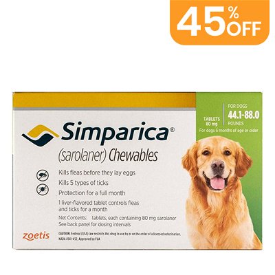 Simparica Chewables For Dogs 44.1-88 Lbs (Green)