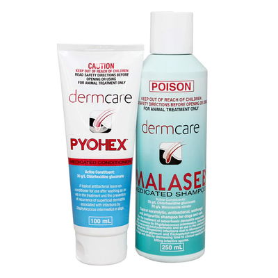 Dermcare Malaseb & Pyohex Combo 250ml Shampoo + 200ml Conditioner