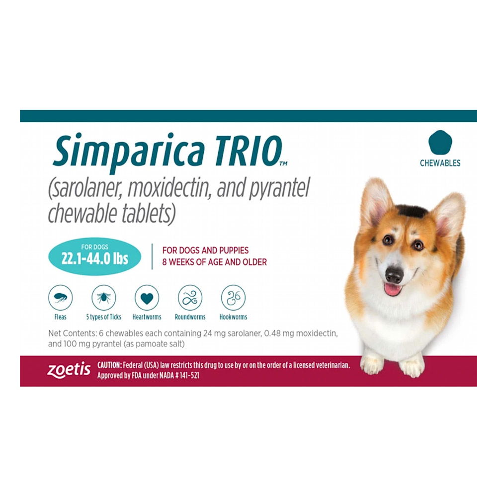 Simparica TRIO for Dogs Flea & Tick Treatment - DiscountPetMart.com