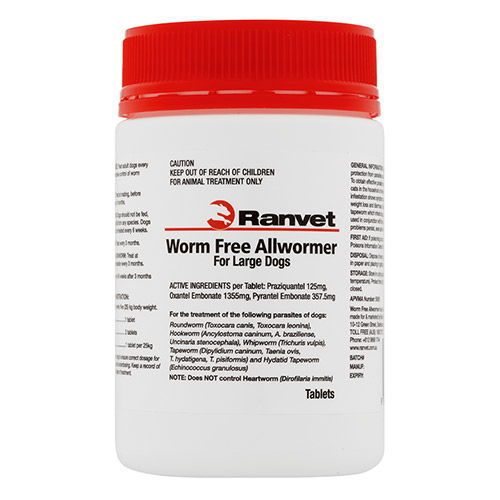 Ranvet Allwormer for Large Dogs 25 Kg (55lbs)