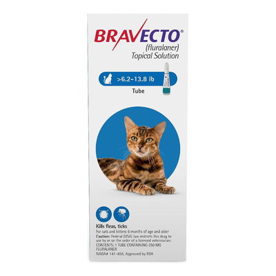 Bravecto Spot On for Medium Cats 6.2 lbs - 13.8 lbs (Blue)