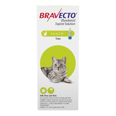 Bravecto Spot On for Small Cats 2.6 lbs - 6.2 lbs (Green)