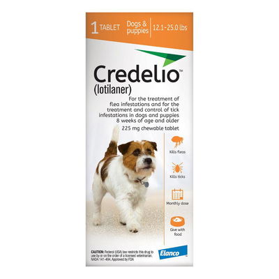 Credelio for Dogs 12 to 25 lbs (225mg) Orange