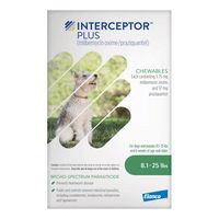 Interceptor Plus Chew (Interceptor Spectrum) For Dogs 8.1 - 25lbs (Green)