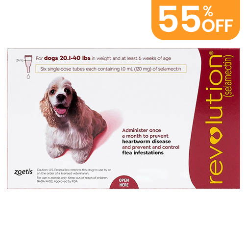 Revolution Medium Dogs 20.1-40lbs (Red)