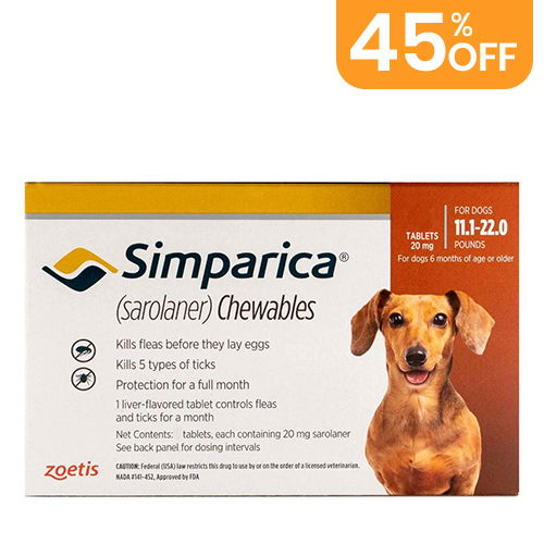 Simparica Chewables for Dogs 11.1-22 lbs (Brown)